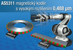AS5311 - lineární magnetický kodér s vysokým rozlišením 0,488 µm